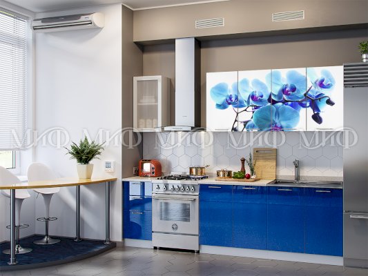 Кухня с фотопечатью Орхидея синяя (Миф)